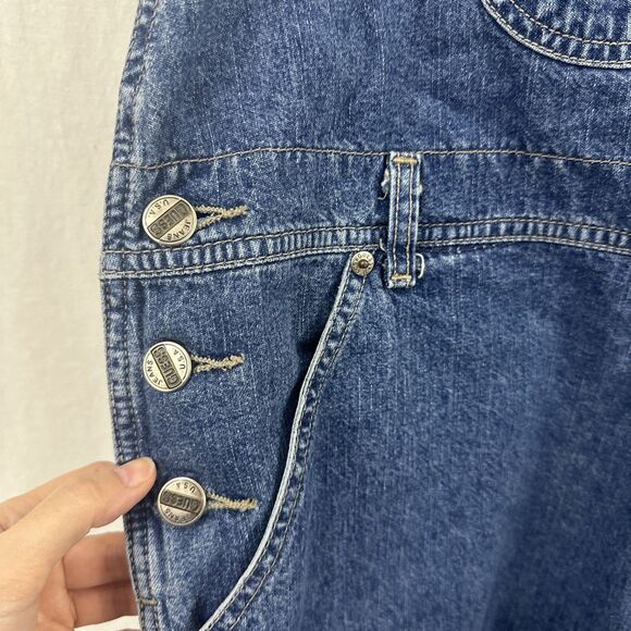 Guess Vintage 90s Y2K Medium Blue Wash Overalls USA Cotton Size XL Style 11737 - Picture 6 of 16